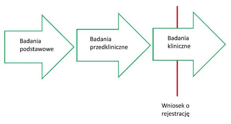 Schemat 4. Schemat cyklu rozwojowego tradycyjnego środka farmakologicznego